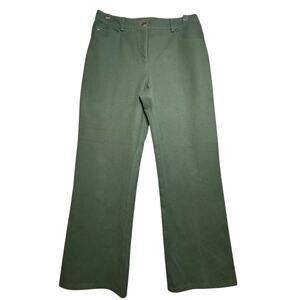 St John Sport Women Sz 6 Olive Green Cotton Stretch Straight Leg Jeans Classic